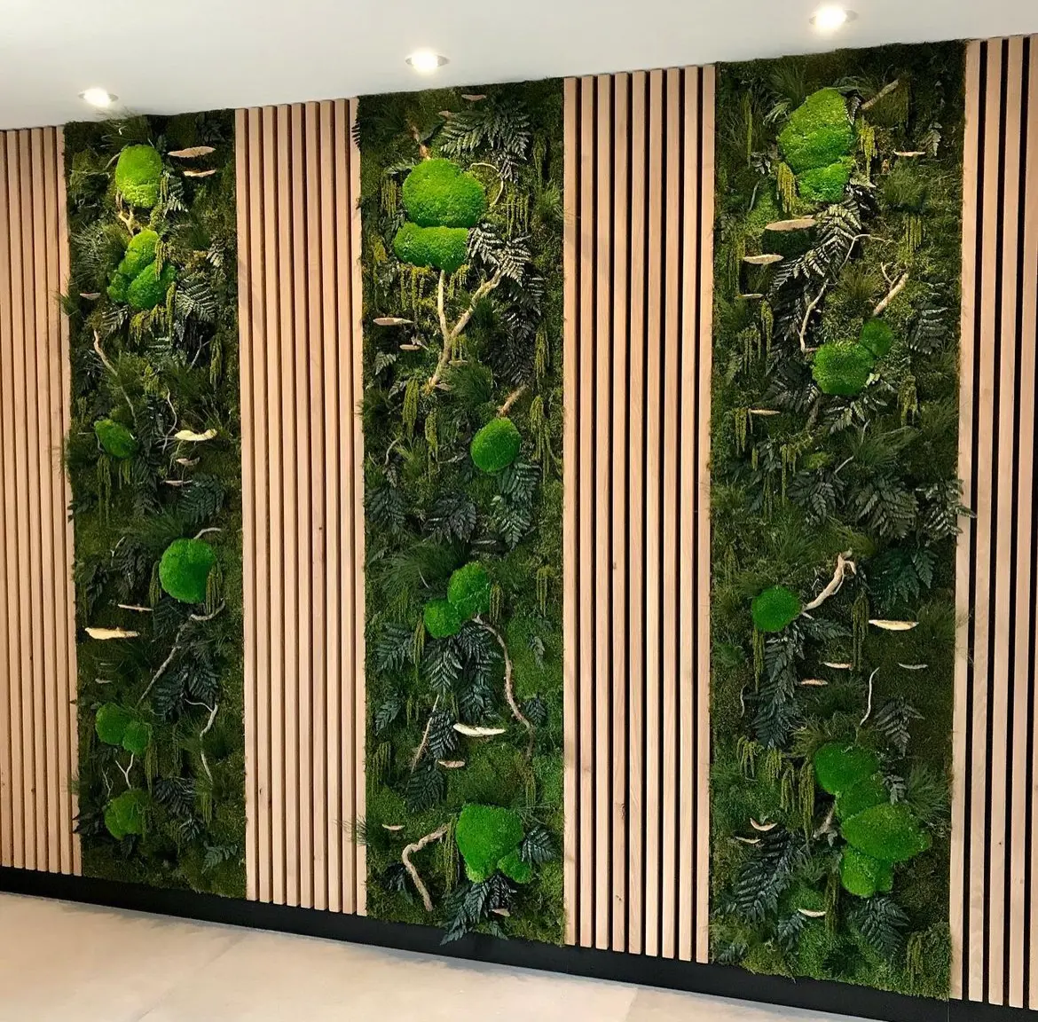 Mur végétal Forest stabilisé associé à un bardage bois